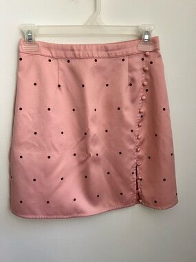 RIHOAS Pink Mini Skirt with Black Polka Dots